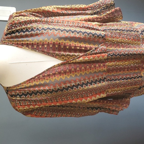 Vtg due per due brown vneck silk maxi dress size 16 - Picture 10 of 16